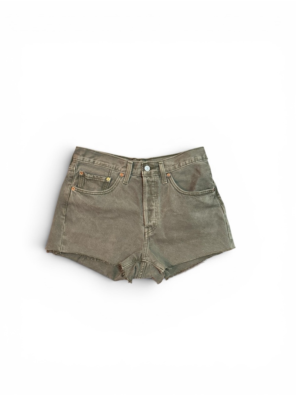 Levi’s 501 High-Rise Cut-Off Shorts | Size 30 | Dusty Lichen Olive